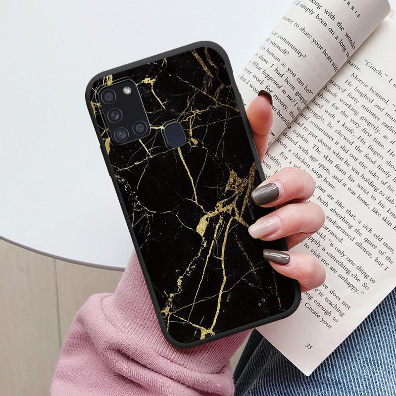 Case For Samsung Galaxy A21S Back Cover Protective Silicone Fundas Fashion Marble Stone Texture Coque For Samsung A21S Capa