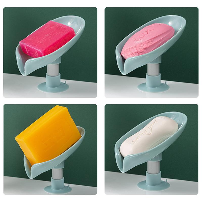 Suction Cup Soap Dish Soap Box Creative Draining Soap Storage Rack Kitchen Sponge Holder Soap Container Bathroom Supplies