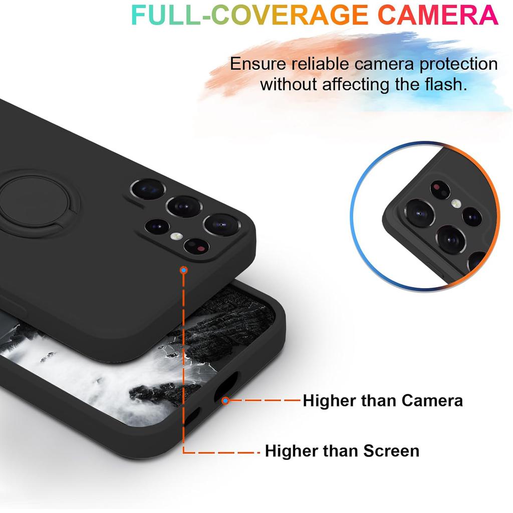 For Samsung Galaxy S24 Ultra Case with Strap Ring Holder Kickstand Phone Cover