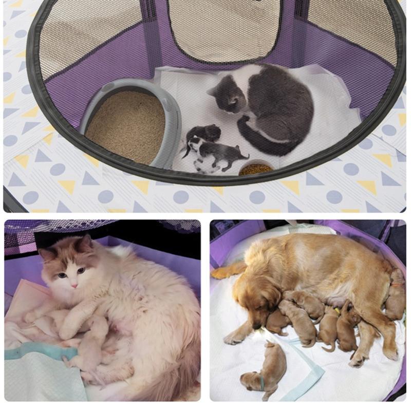 Dog Playpen with Door and Top for Small Dogs Indoor Exercise  Pet Tent Playground for Cats Multiple Colors S/for M