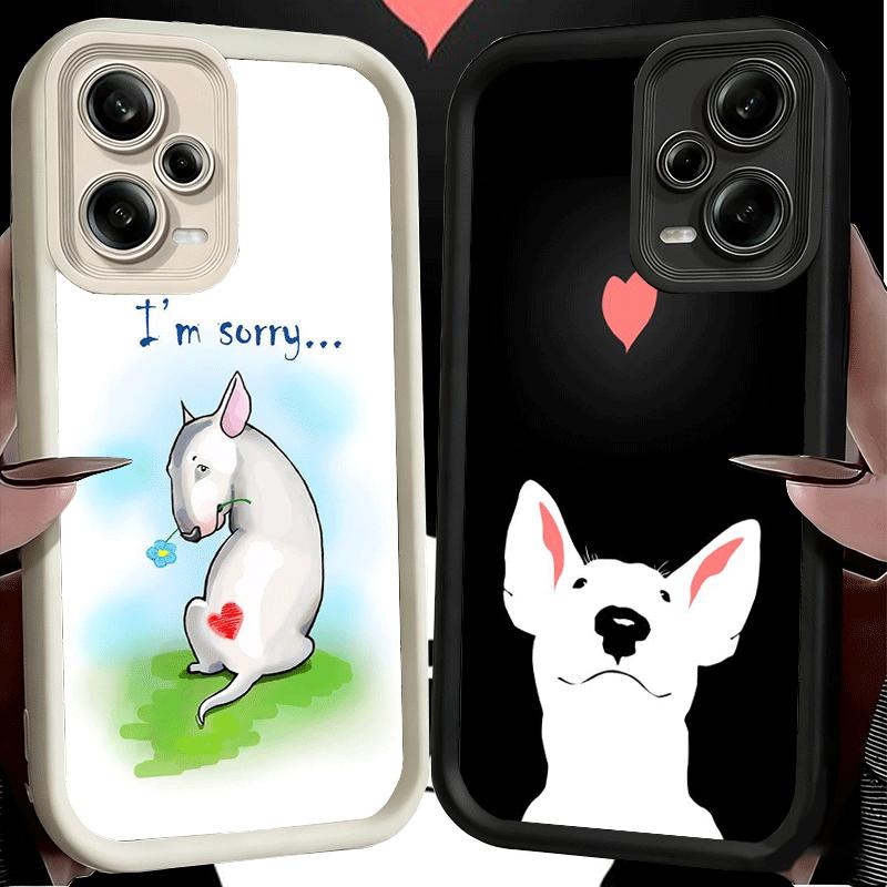 Phone Case for Xiaomi Redmi Note 15 14 13 Pro Plus Bull Terrier Dog Cute Puppies Shell 12S 11 11S 11T 5G 14S Soft Silicone Funda