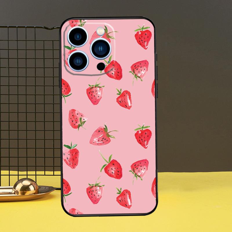 Cute Strawberry Phone Case For iPhone 13 12 14 11 16 15 Pro Max Plus Mini 7 8 X XR XS Max Cover