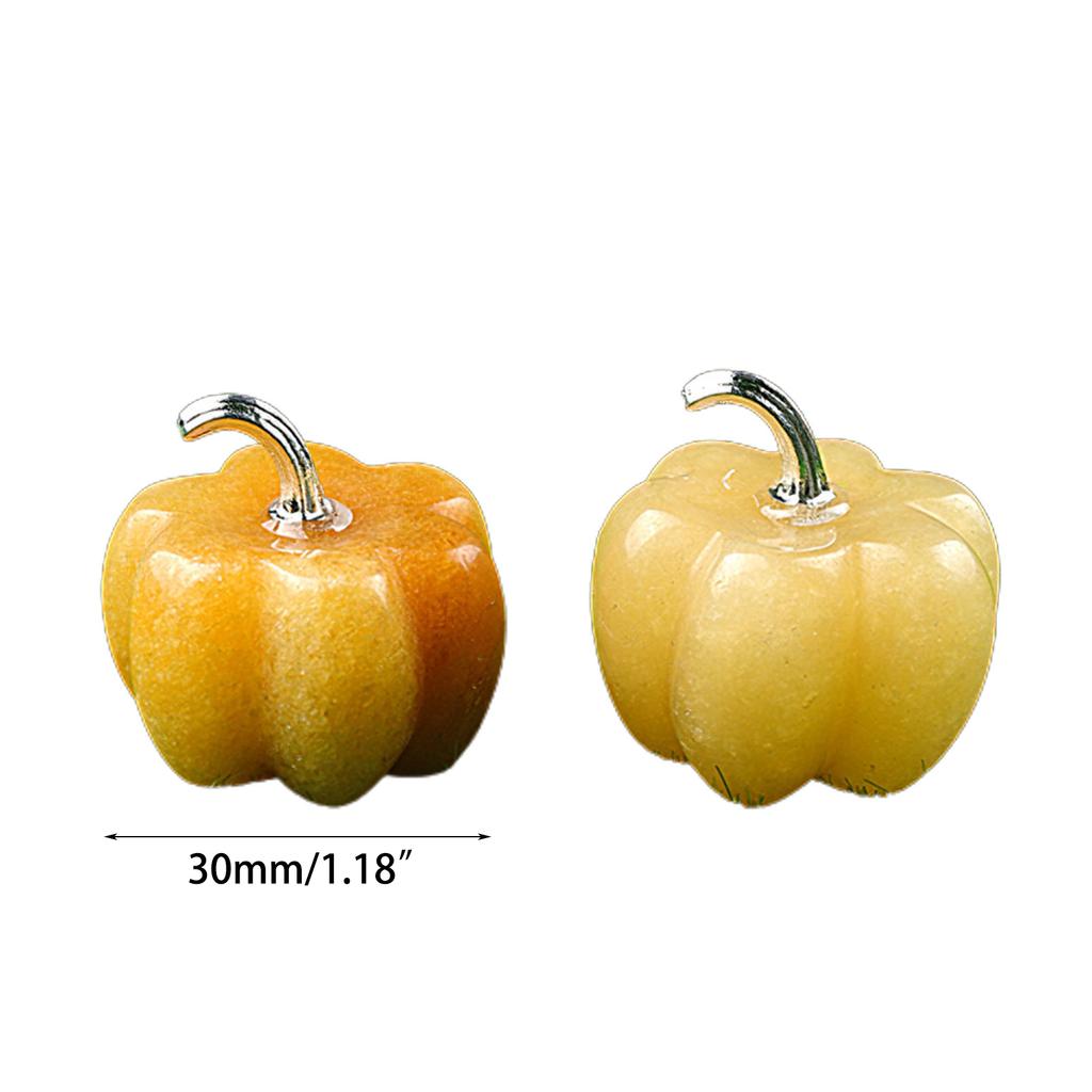 30mm Mini Pumpkin Crystal Stone Statue Crafted with Natural Crystals Thanksgiving Day Room Decoration Desktop Ornament