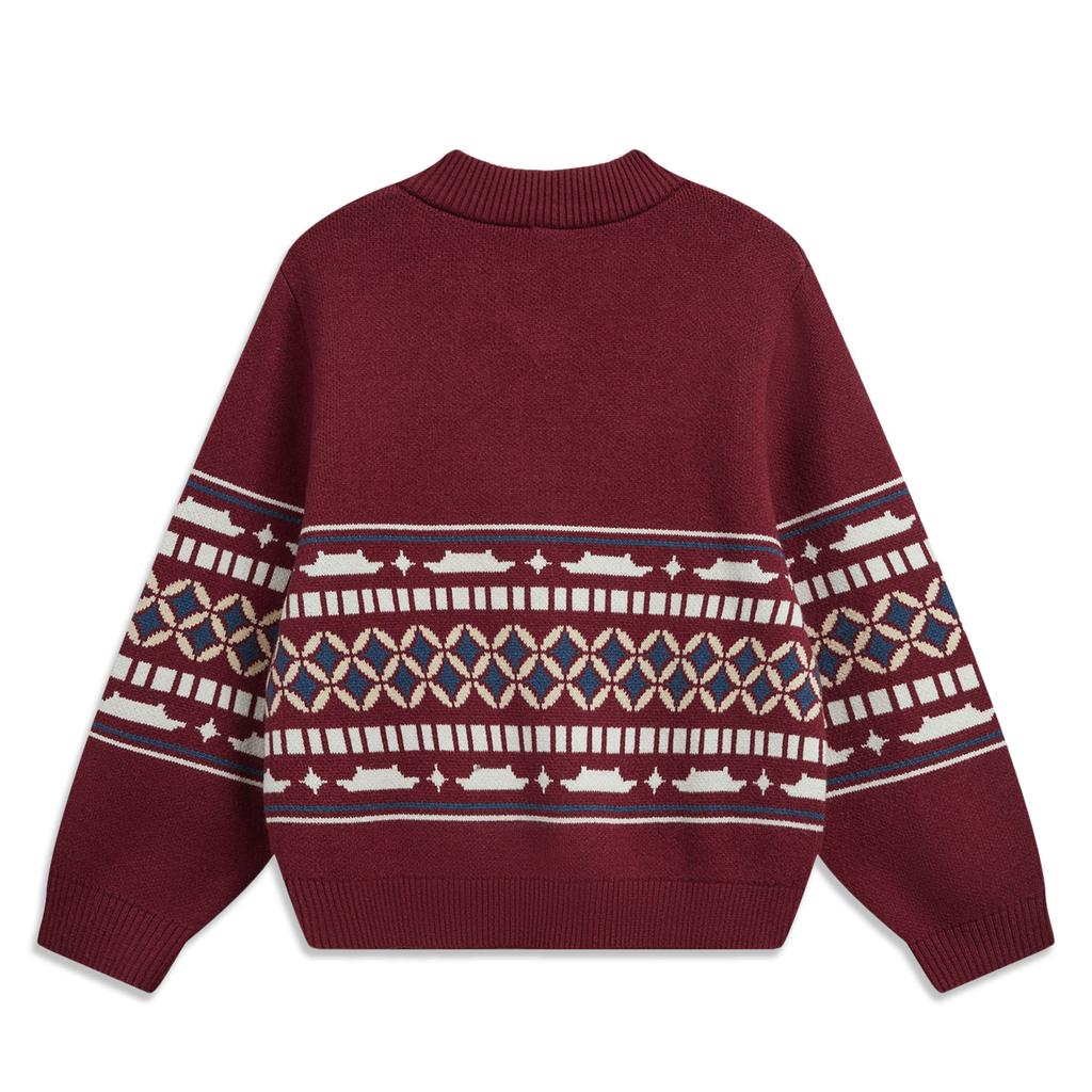 Li-Ning Seria Stylu Życia Sportowego Blok Kolorów Kultury Chińskiej Zapinany na Zamek Miękki Oddychający Wszechstronny Casualowy Sweter z Długim Rękawem Damski sweter AMBW044-6