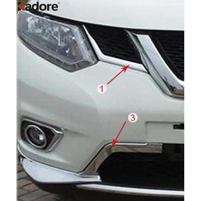 For Nissan Rogue X-Trail T32 2014 2015 2016 Chrome Car Front Center Grille Grills Cover Trim Head Racing Grill Strip Accessories