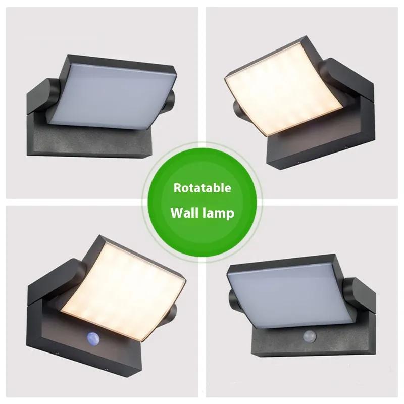 LED AC85-265V Wall Lamp Motion Sensor Light Outdoor Wall Light Porche Balcony Garden Courtyard Lamp Retro Living Room Bedroom