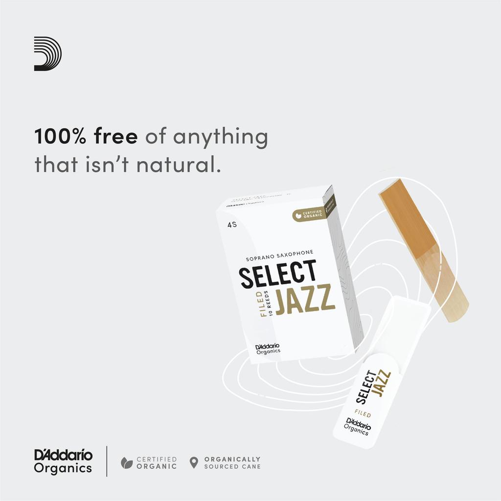 WoodWinds Select Jazz Gefeilte Blätter für Altsaxophon USDA Bio ORSF03ASX2S D'Addario Saxophon, Zertifiziert, [Härte 2S], 3er-Pack