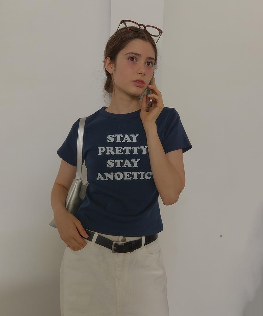 ANOETIC Anc Stay Pretty T-Shirt_Navy