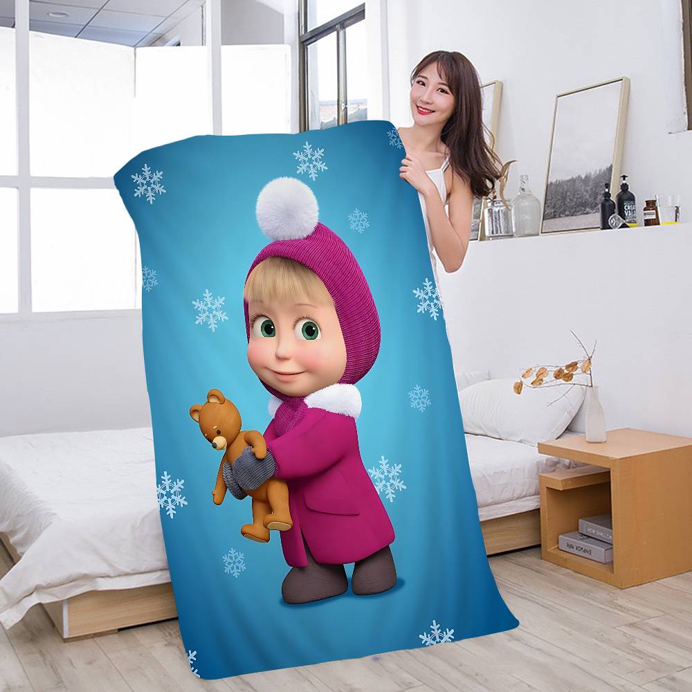 Cartoon Cute M-MashaS And The Bear Beach Towel Colorful Bath Towels for Girl Microfiber Quick Dry Sand Free Beach Gym Pool