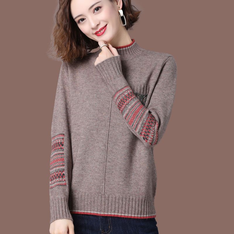 

Женский свитер, утолщенный, полувысокий воротник, зимнее нижнее пальто, свободный внешний верх 3XL