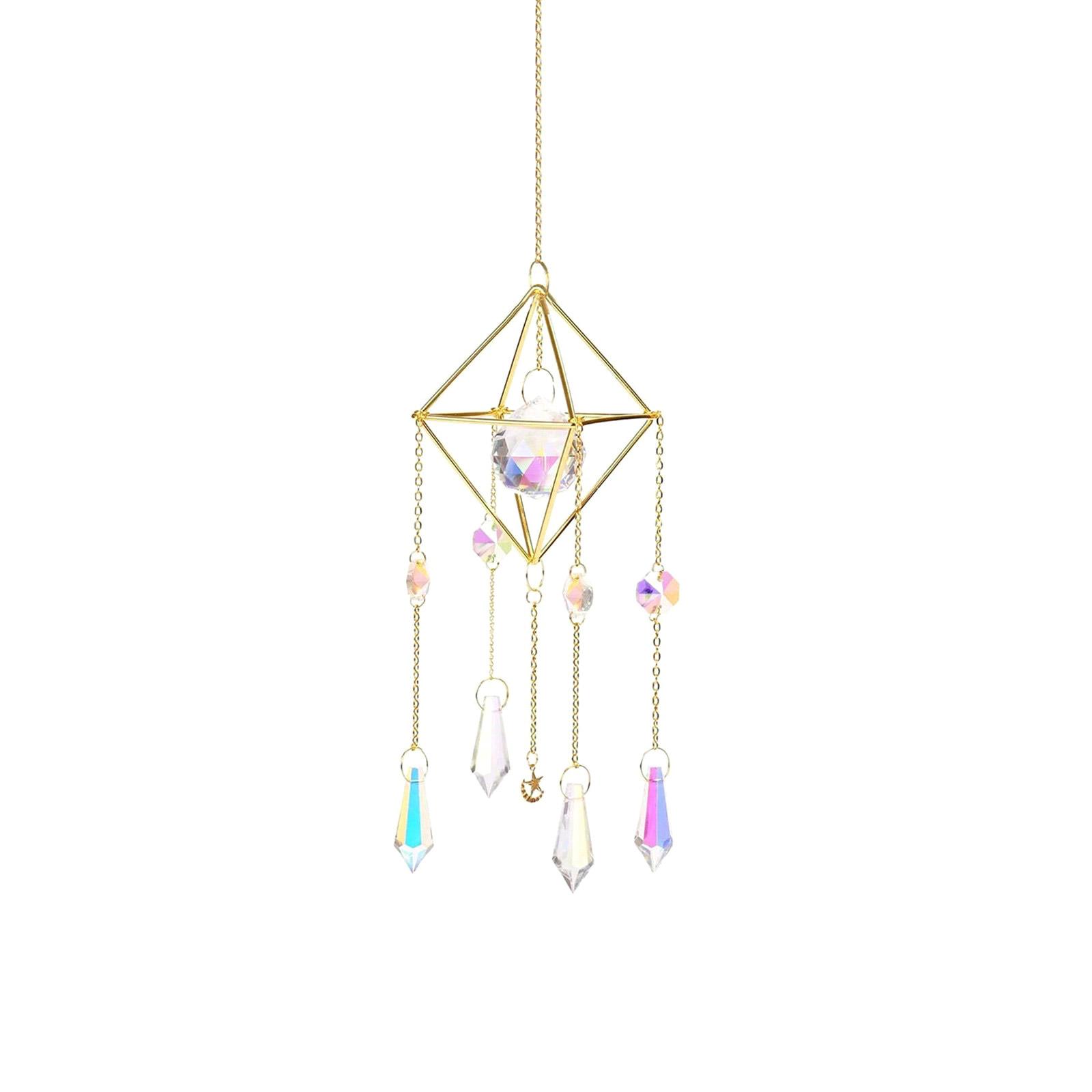 

Crystal Suncatchers Window Hanging Ornament Prism Wind Chimes Pendants for Indoor and Garden Outside Wedding Decors 4