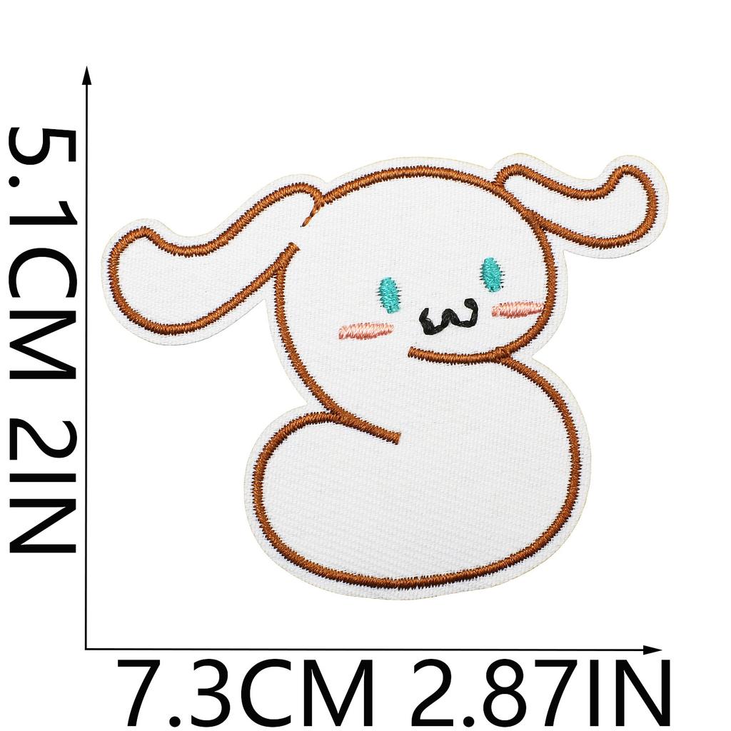 Animated Kitten Embroidery Cloth Sticker, Clothes Bag Decoration, Puppy Letter Computer Embroidery Label, English Letter Patch Sticker