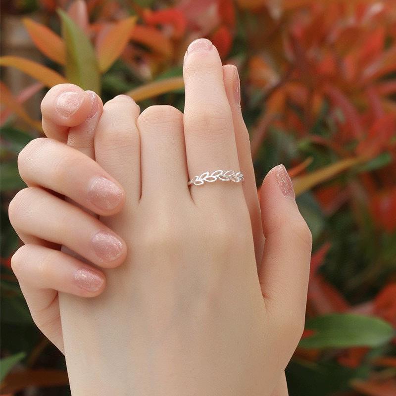 Copper Ring Leaves Classics For Women Wedding Engagement Jewelry Accessories Beautiful Shining Fashion Women Gifts