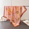 Novo lenço quadrado de cetim de marca de luxo estampado fita de cabelo cachecol da moda para mulheres lenço de pescoço bandana cores sólidas xale faixa de cabeça