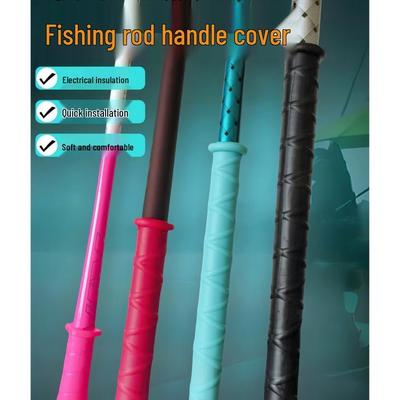 Coprimanico per canna da pesca antiscivolo in silicone con avvolgimento automatico e nastro assorbi-sudore