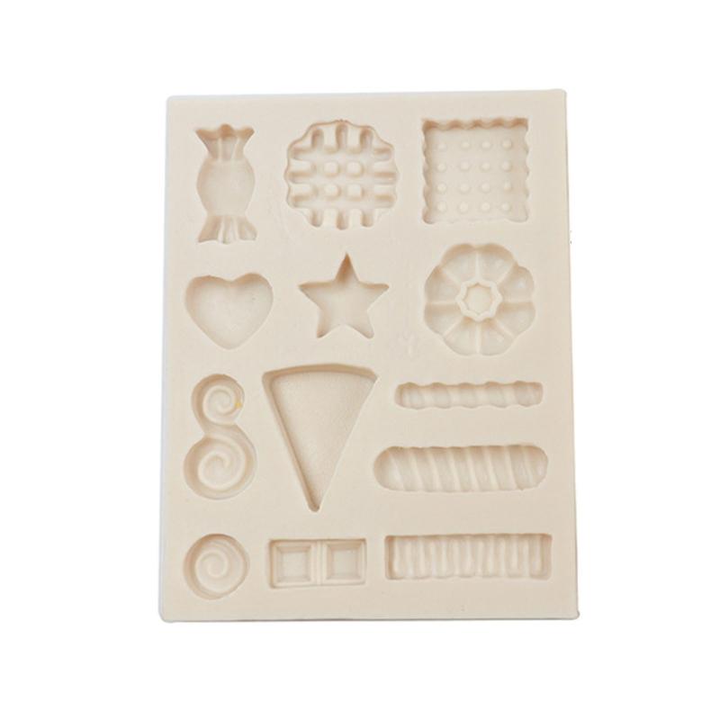 3D Süßigkeiten Waffeln Keks Silikon Flexibel Lebensmittelecht Form Ton Harz Keramik Süßigkeiten Fondant Süßigkeiten Schokolade Seifenform