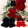 Burgundy Velvet Christmas Bow Ornament: Red Wedding Decoration & Tree Gift