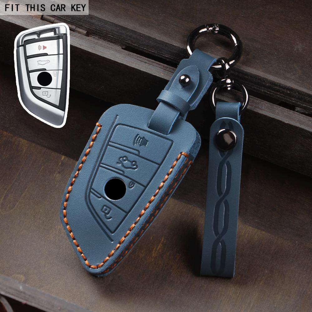 Leather Car Key Case Cover For Bmw X1 X3 X4 X5 F15 X6 F16 G30 7 Series G11 F48 F39 520 525 F30 118I 218I 320I Car Bag