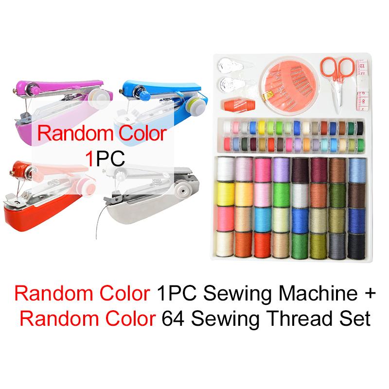 Handheld Sewing Machine and Accessory Needle Thread Tape Measure Small Scissors DIY Handmade Needlework Protable Sewing Tool ZYF