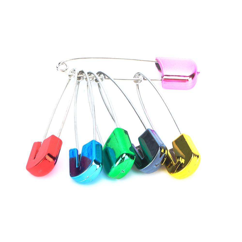 100pcs Assorted Color Diaper Pins Stainless Steel Cloth Diaper Pins Safety Pins  For Craft Clothes