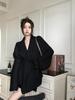 Women's Plus Size French Collar Cardigan Coat - Spring/Autumn Knitted Waist-Tie Top
