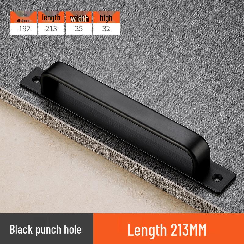 Aluminum Alloy No-Drill Anti-Theft Door Handle for Sliding, Bathroom, and Entrance Doors