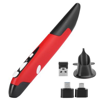 USB Počítačové Stylus PC Díly Bezdrátová 2.4G Myš Typ Pera Personalizovaná Inovativní Vertikální(Červené