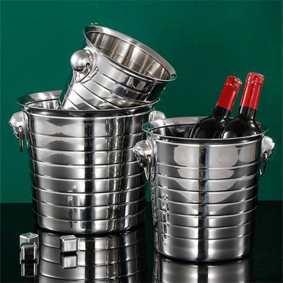 Stainless Steel Ice Bucket Wine Beer Cooler Portable Ice Chiller Champagne Whiskey Ice Cube Maker For KTV Bar Party Container