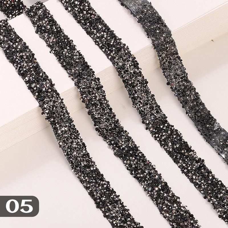 10m Rhinestone Trim Crystal Motif Hot Fix Rhinestone Tape Iron On Applique for DIY Dress Wedding Clothing Bag Shoes Accessories