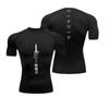 Men's Compression Shirt Sportswear Fashion Summer Running Fitness Gym Comfortable High Elasticity Gym Clothing Sweat Absorbing Tight Fit