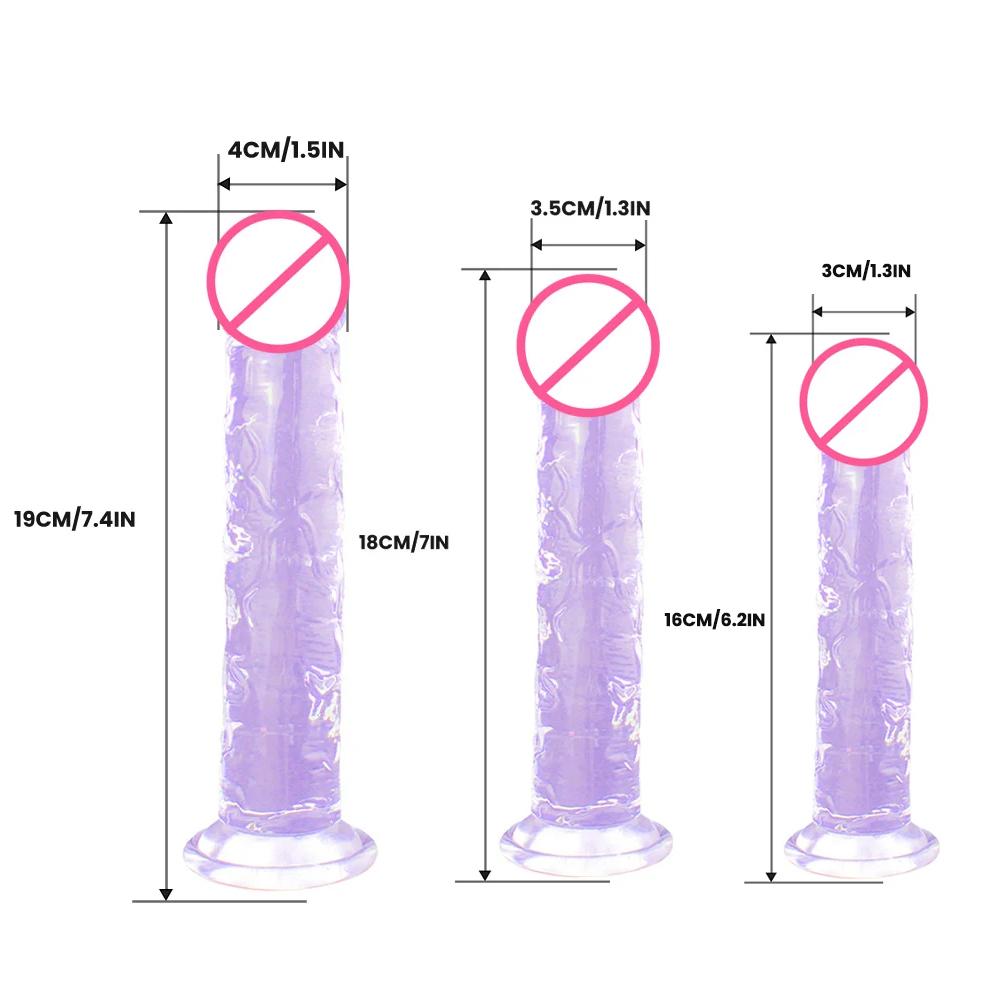 1PC Manual Realistic Soft Dildo Adult Sex Toys Suction Cup for Women