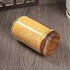 ZISIZ Acacia Wood Glass Food Storage Jar Set