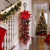 Plastic Christmas Vine Christmas Ball Poinsettia Christmas Swag Vine  Wall Hanging