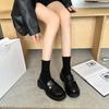 Slipper Damen 2025 Frühling und Herbst neue britische Stil schwarze kleine Lederschuhe Plateausohle ein Pedal Mary Jane Schuhe jk Einzelschuhe