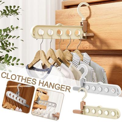 Durable Multifunctional Clothes Drying Rack Foldable 5-hole Clothes Hanger Space Saving Angle Adjustable Clothes Hook Clothes