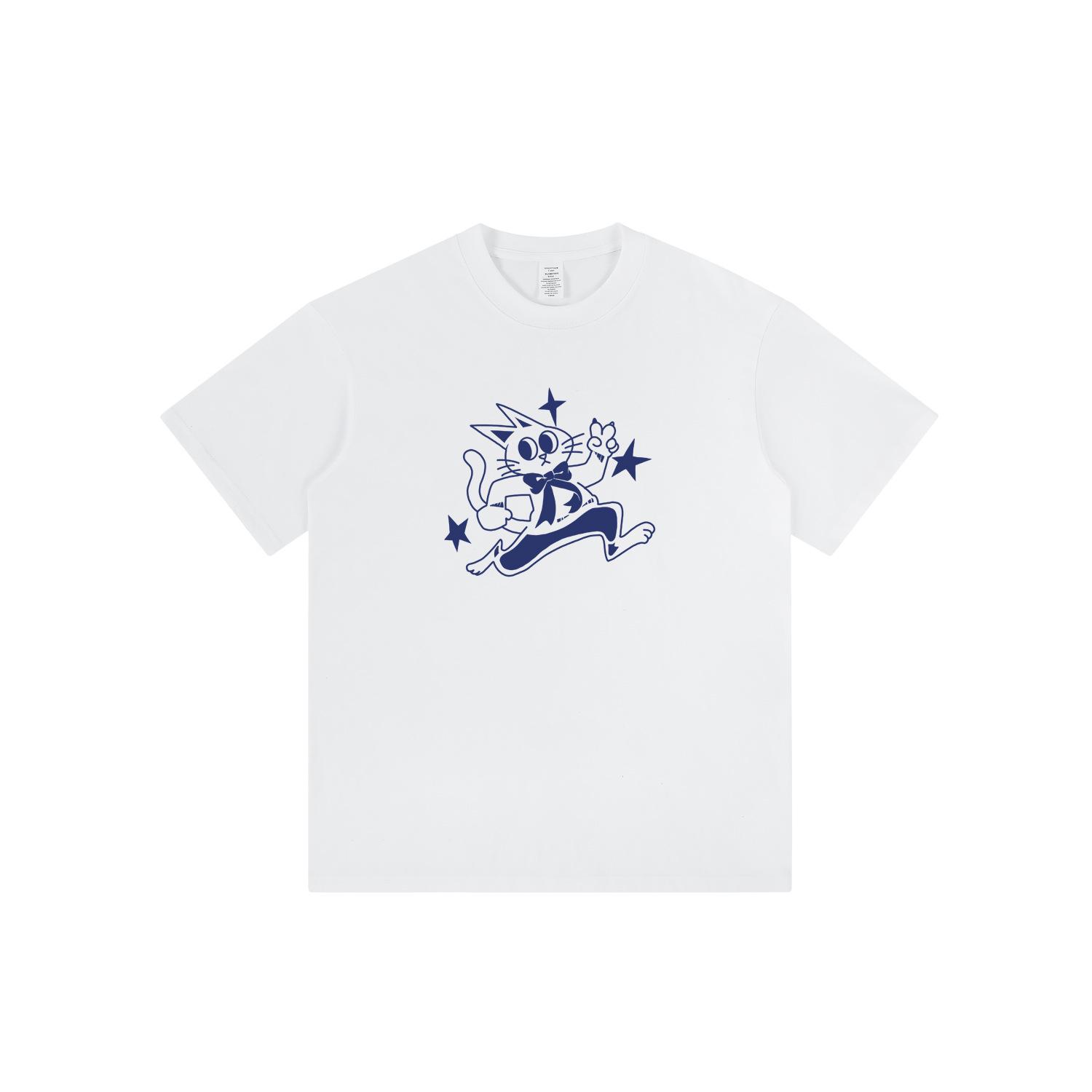

Unisex Blue Printed Round Neck T-Shirt, Summer 2024 Edition 2XL