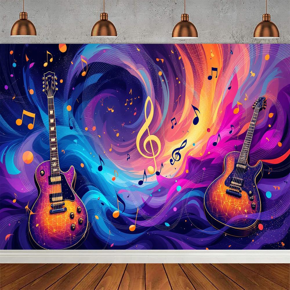 Rock Music, Dance Notes, Band Theme, Party Photography Background, Adult Birthday Party, Home Decoration Photography Background