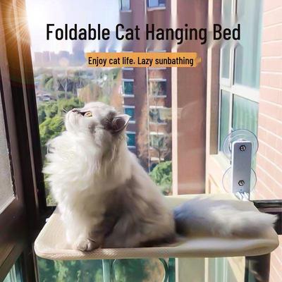 Foldable Window Cat Hammock with Suction Cups for Sunbathing