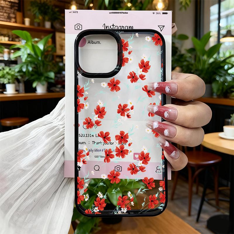 Gentle Beautiful Pink Flowers Case for iPhone 17 16 15 14 13 Pro Max Plus Air X XR 7 8 SE 20 Shockproof Protective Phone Cover