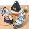 2Pcs Triangle Insulated Lunch Bag Portable Rice Ball Sandwich Pouch Thermal Bento Carrier Mini Food Storage Tote