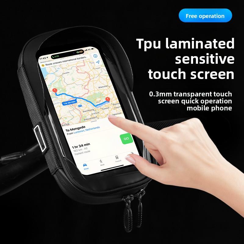 Waterproof Motorcycle Phone Holder with Sunshade and 360° Rotating Handlebar Mount