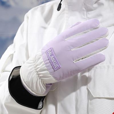 Women's Winter Warm Gloves with Thick Velvet, Windproof and Cold Proof Riding, Outdoor Hiking, Anti-skid Touch Screen, Men's and