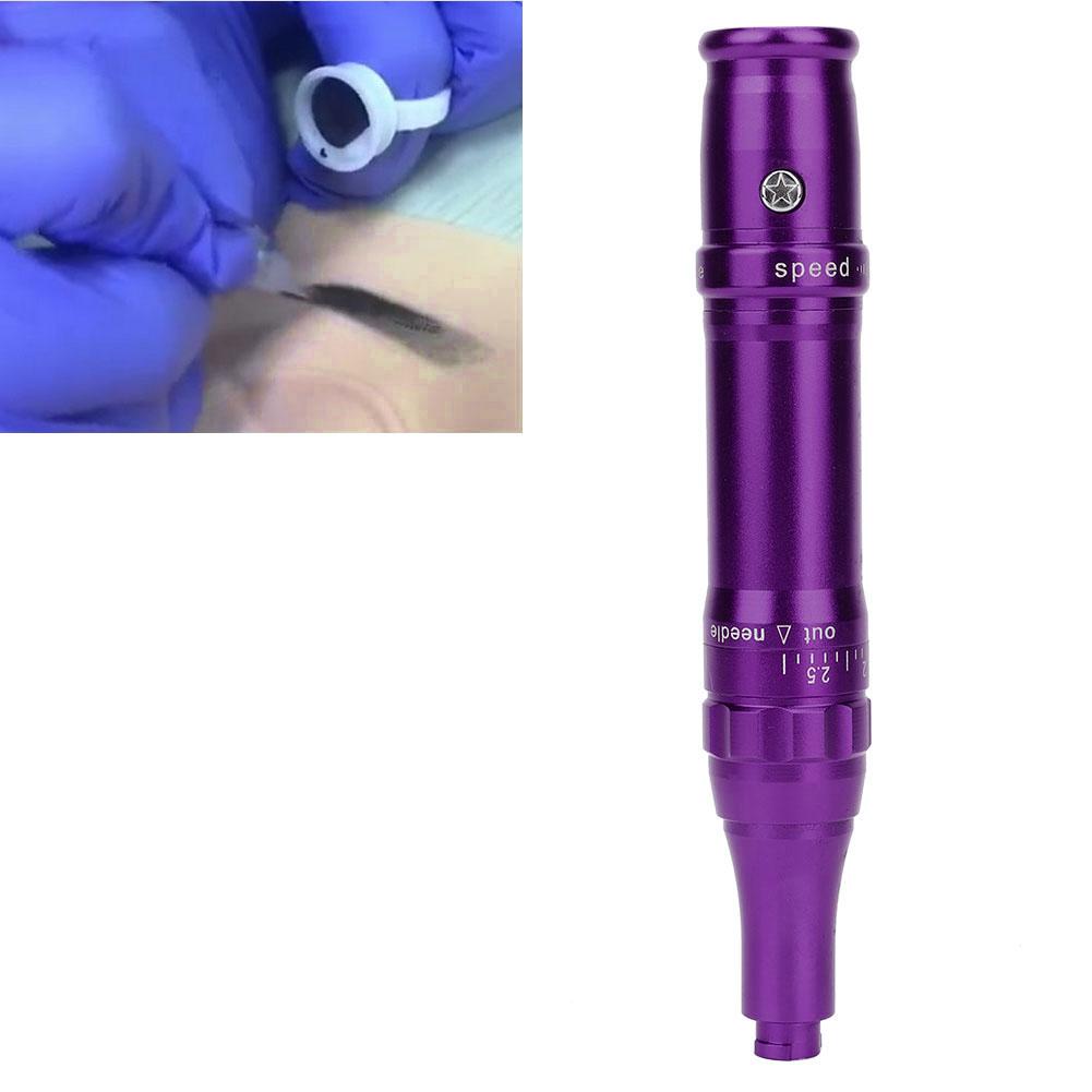 Miroblading Tattoo Pen Kit Eyebrow Eyeline Lip Semi Permanent Makeup Machine (Purple)