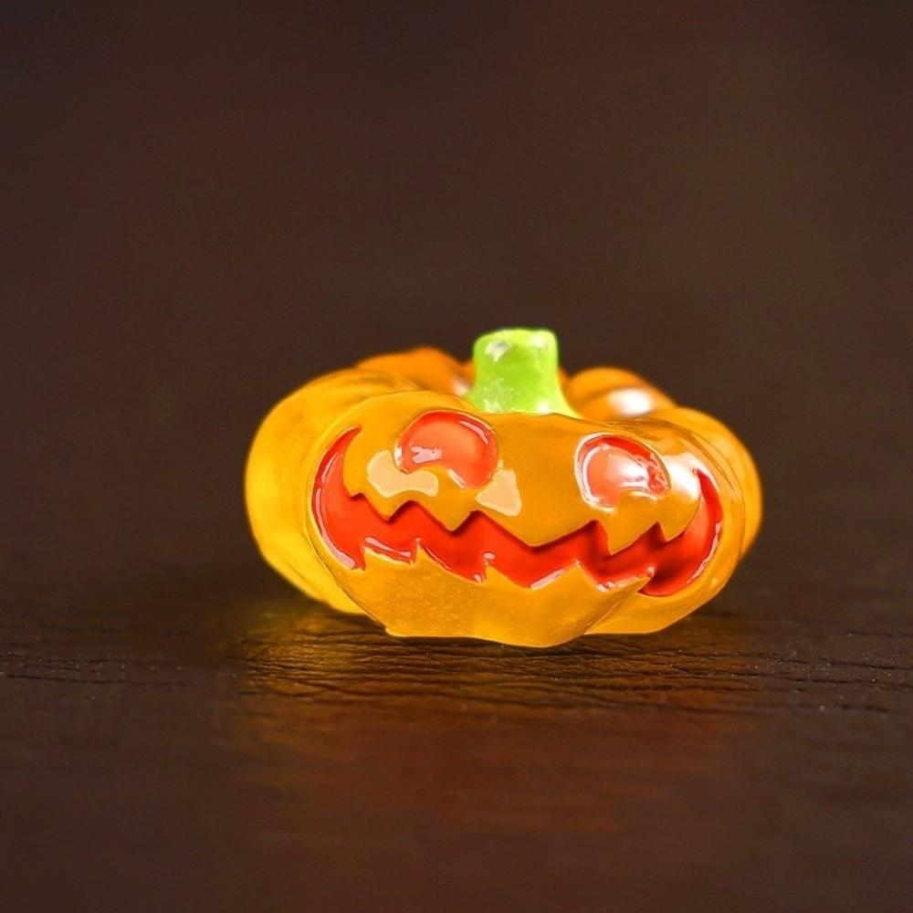 8 Stück leuchtende Kürbis-Geister-Miniaturen Mikro-Landschaft kleine Statue Gartenornament