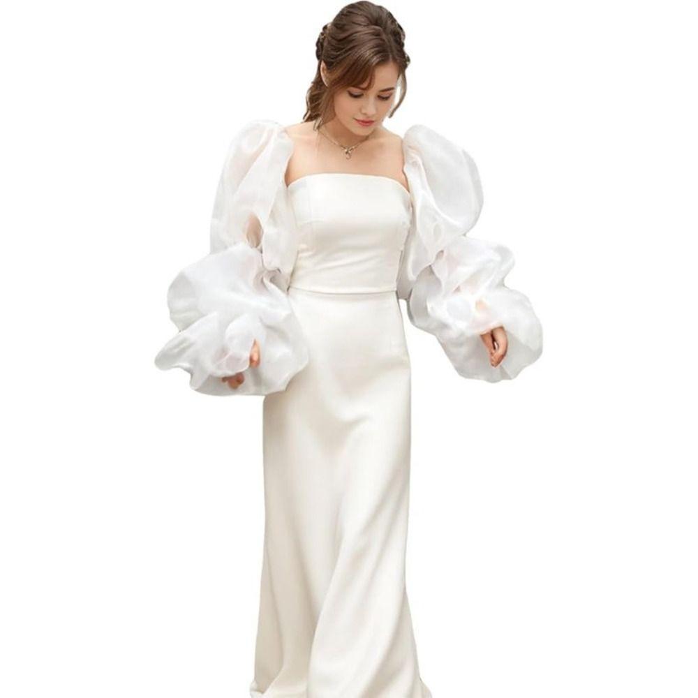 Elegant Puff Wedding Arm Sleeves Evening Dress Decor Fairy Sleeves Bride Detachable Sleeves  Show