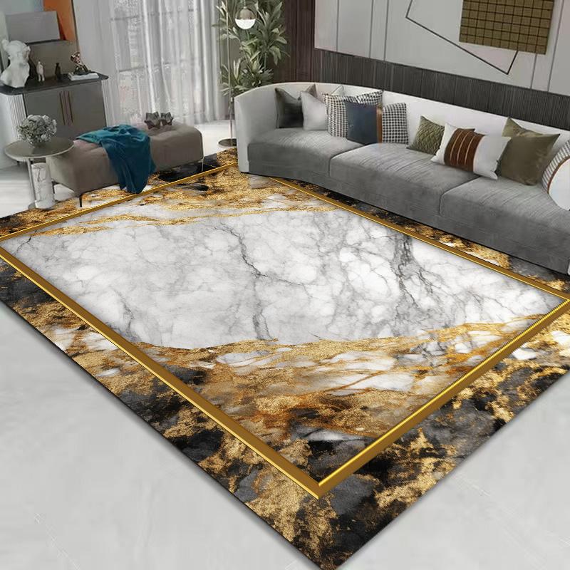 Nordic Luxury Large Carpet for Living Room Marble Texture Household Sofa Coffee Tables Mat Washable Room Decor Bedroom Area Rugs 60x90cm