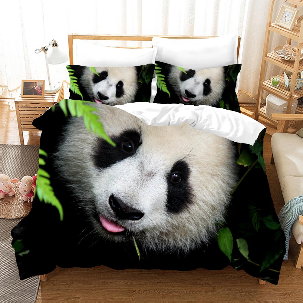 3D Panda Bedding Set Lovely China Black White Animal Duvet Cover King Queen Bamboo Comforter Cover 2/3Pcs Quilt Cover