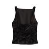 Winter 2024 Pleated Velvet Halter Neck Backless Camisole - European & American Style