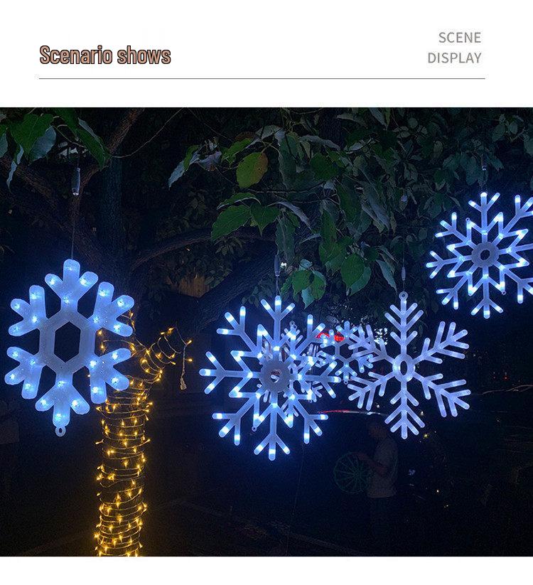 Colorful Outdoor LED Snowflake Lights - Decorative Hanging for Christmas & New Year Atmosphere