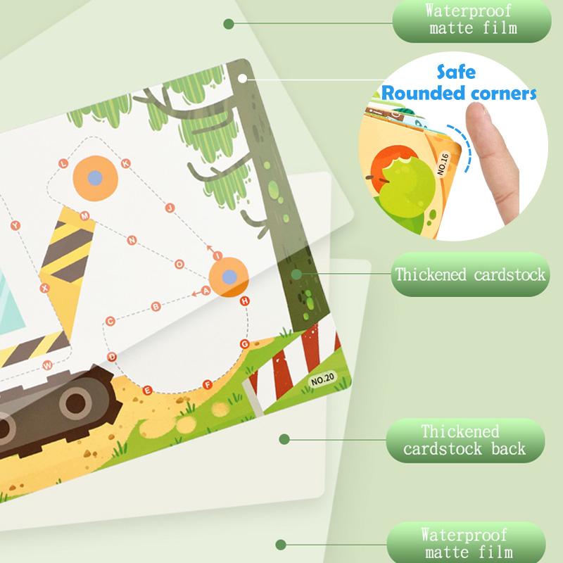 Non-Toxic Pen Control Training Cards For Preschool Reusable Alphabet Numbers Tracing Learning Activity Busy Book Educational Toy For Kids